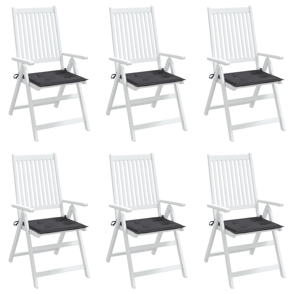 vidaXL Podušky na zahradní židli 6 ks antracitové 50x50x3 cm oxford