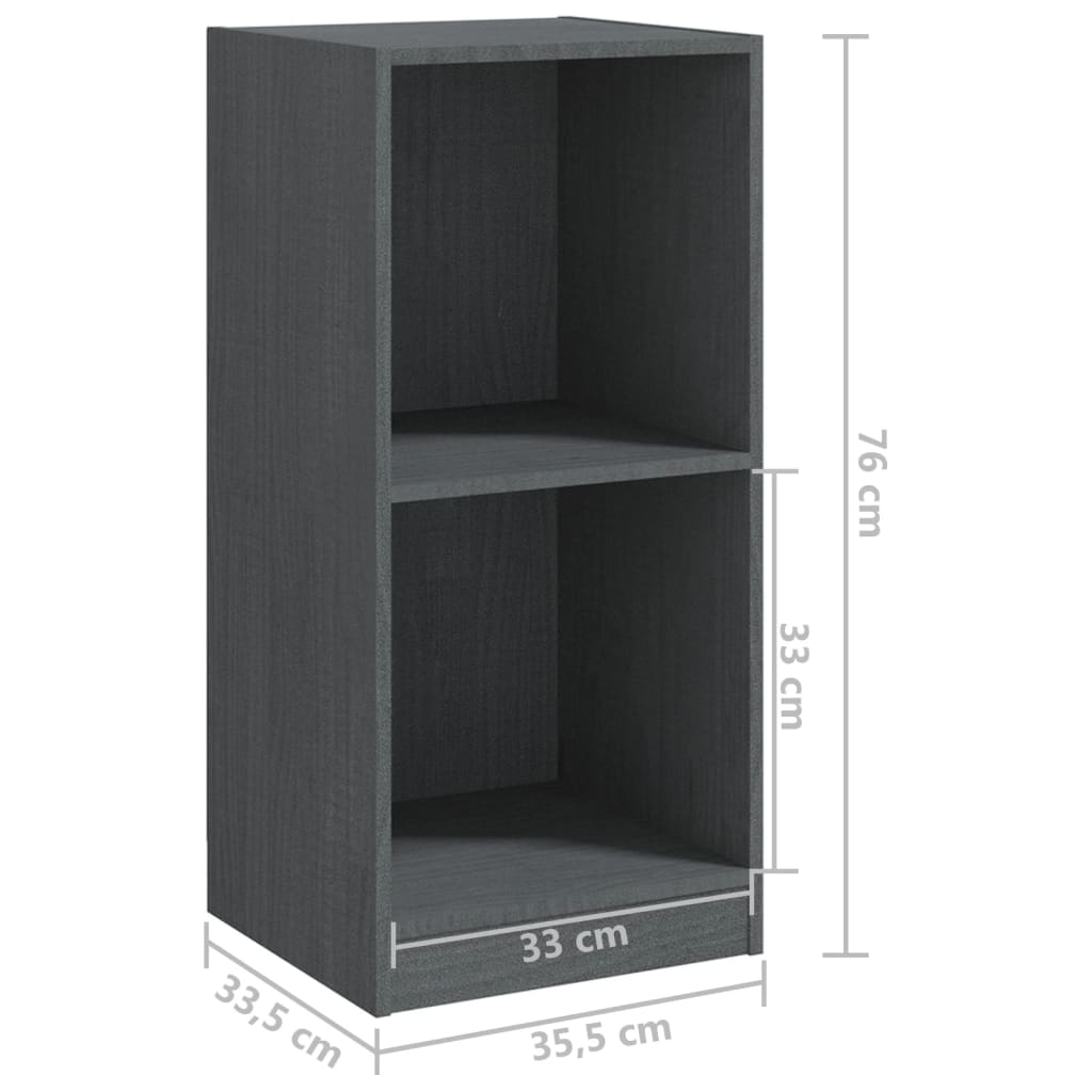 vidaXL Odkládací skříňka šedá 35,5 x 33,5 x 76 cm masivní borové dřevo