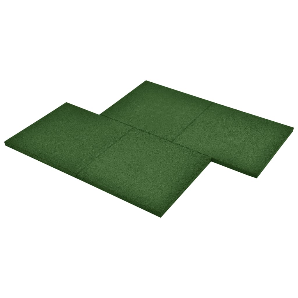 vidaXL Protipádové dlaždice 18 ks pryžové 50 x 50 x 3 cm zelené