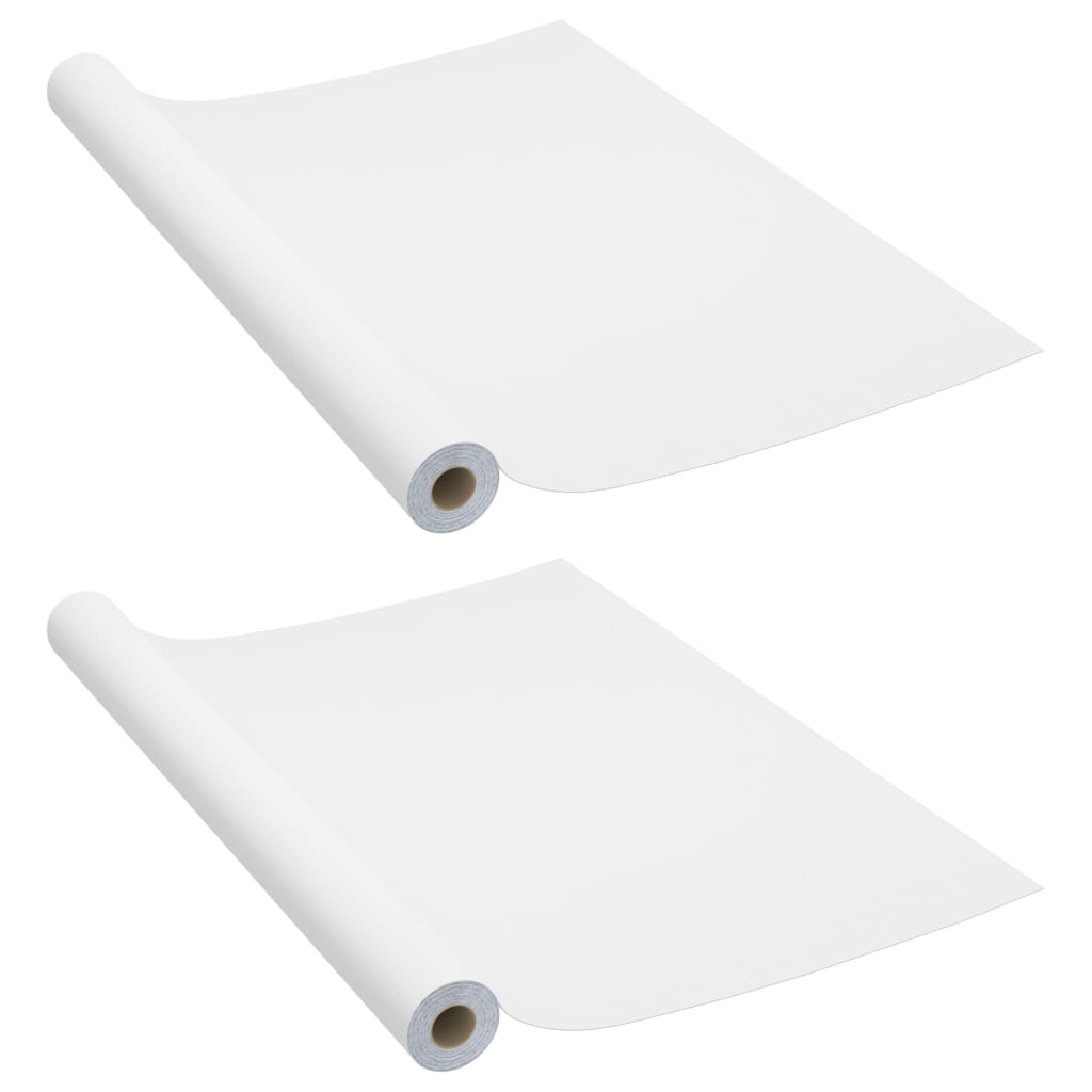 vidaXL Samolepící tapety na nábytek 2 ks bílé 500 x 90 cm PVC