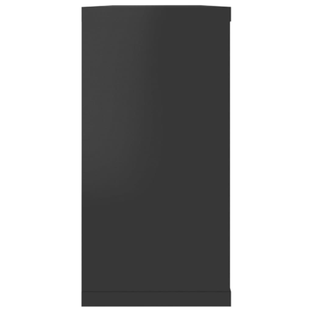 vidaXL Nástěnné krychlové police 6 ks černé 100x15x30 cm dřevotříska