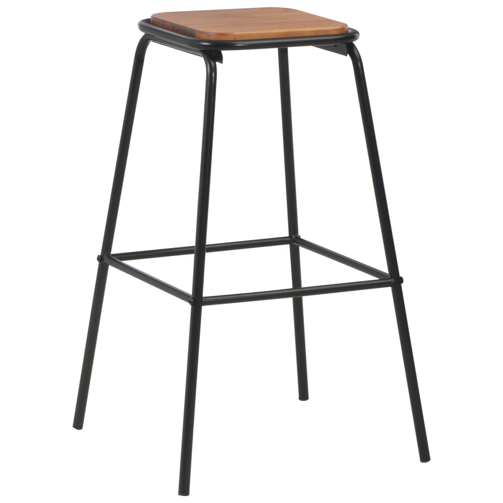 vidaXL Barové stoličky 2 ks černé masivní borové dřevo a ocel