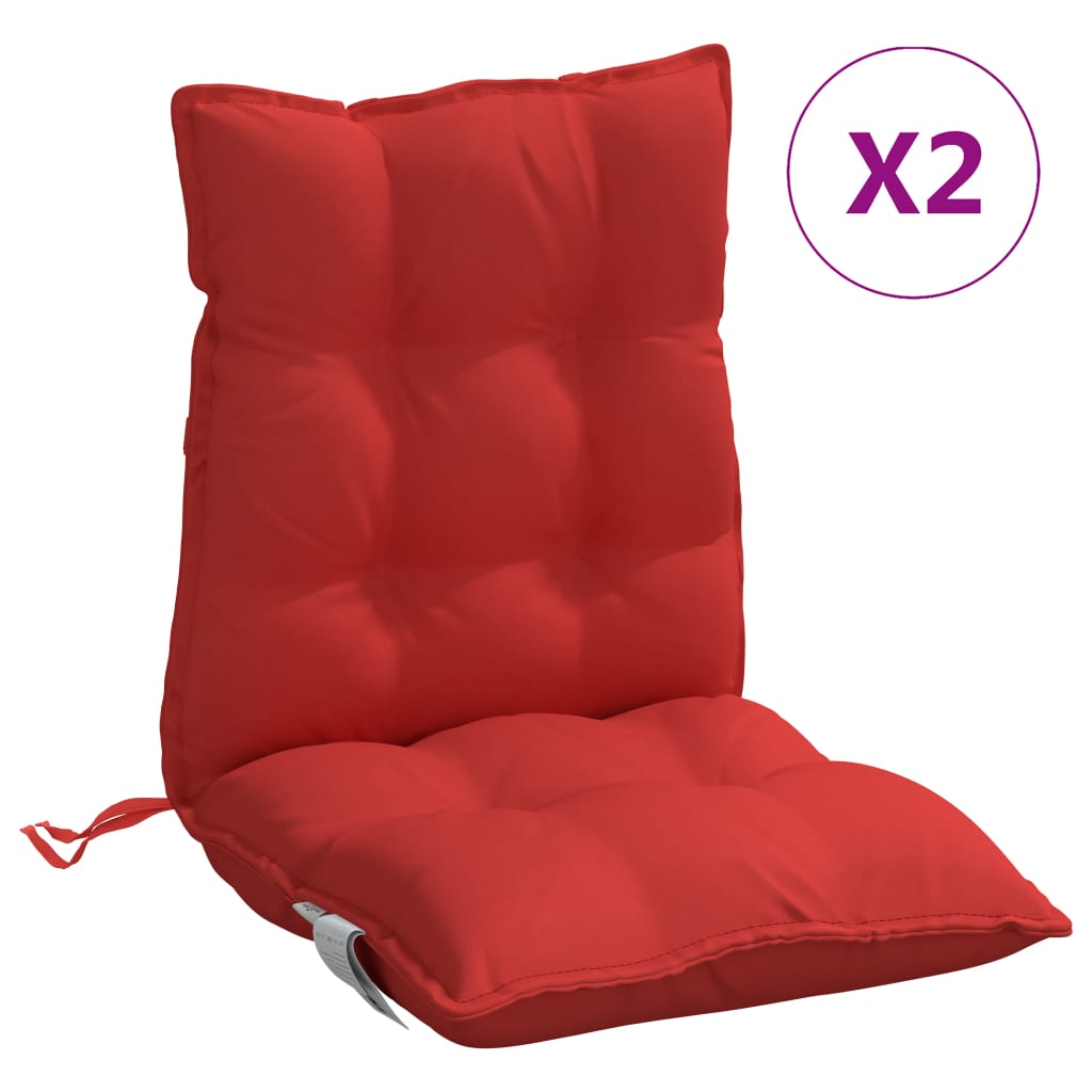 vidaXL Podušky na židli s nízkým opěradlem 2 ks červené oxford