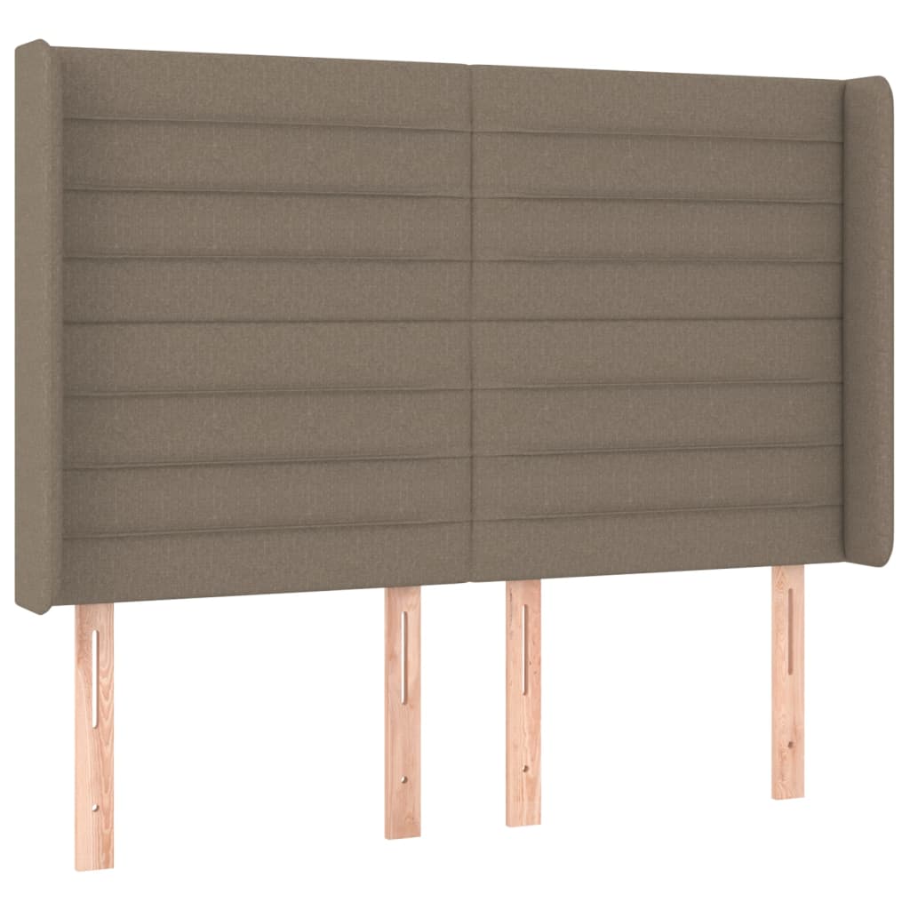 vidaXL Box spring postel s matrací a LED taupe 140x190 cm textil
