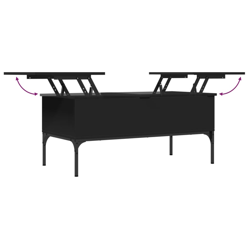 vidaXL Konferenční stolek černý 100x50x45 cm kompozitní dřevo a kov