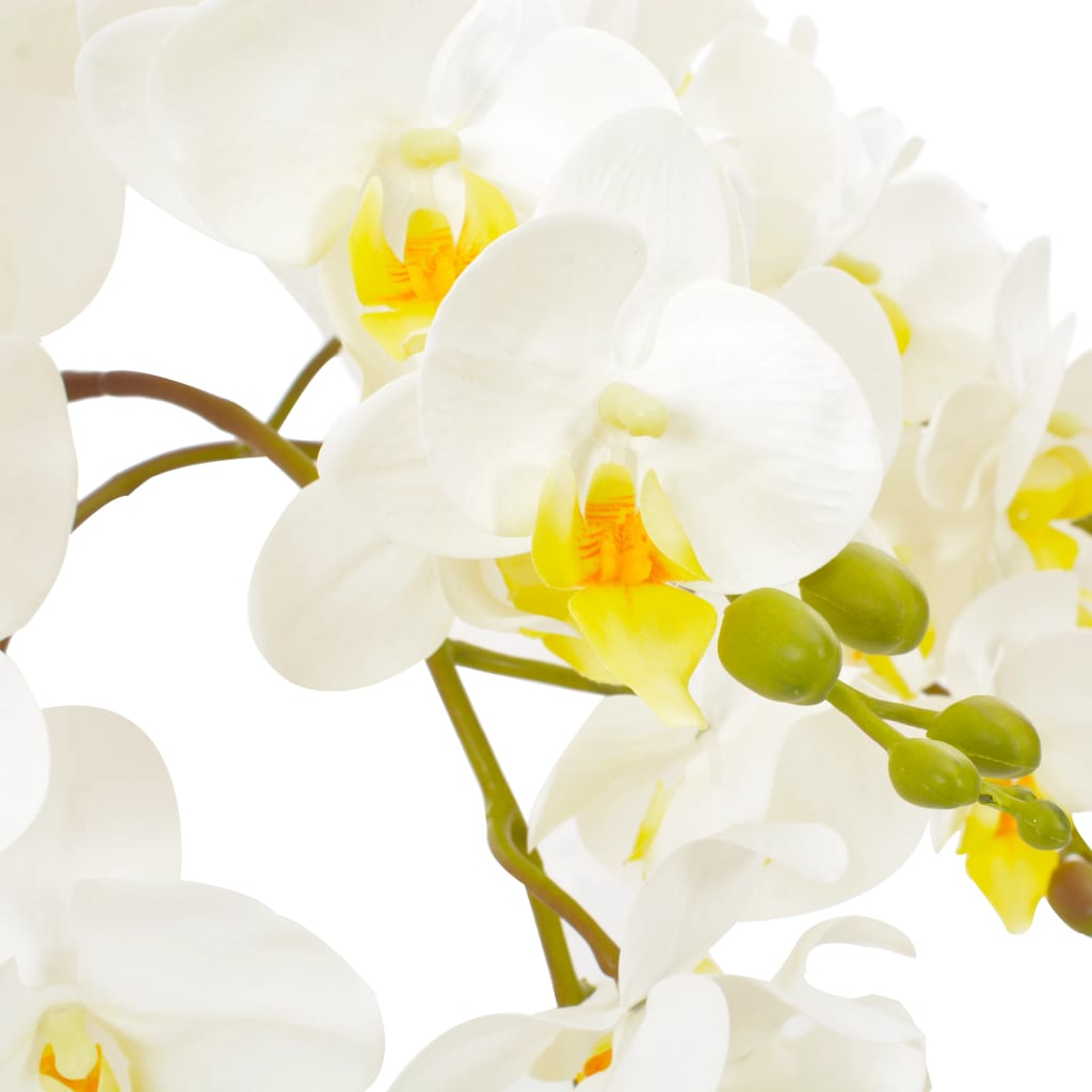 vidaXL Umělá rostlina orchidej s květináčem bílá 60 cm