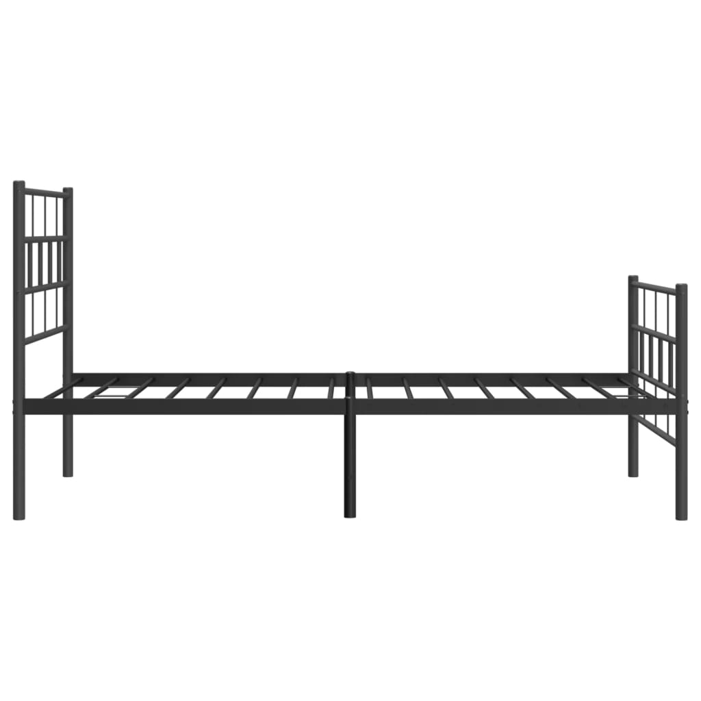 vidaXL Kovový rám postele s hlavovým a nožním čelem černý 75 x 190 cm
