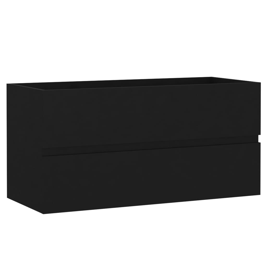 vidaXL 2dílný set koupelnového nábytku černý kompozitní dřevo