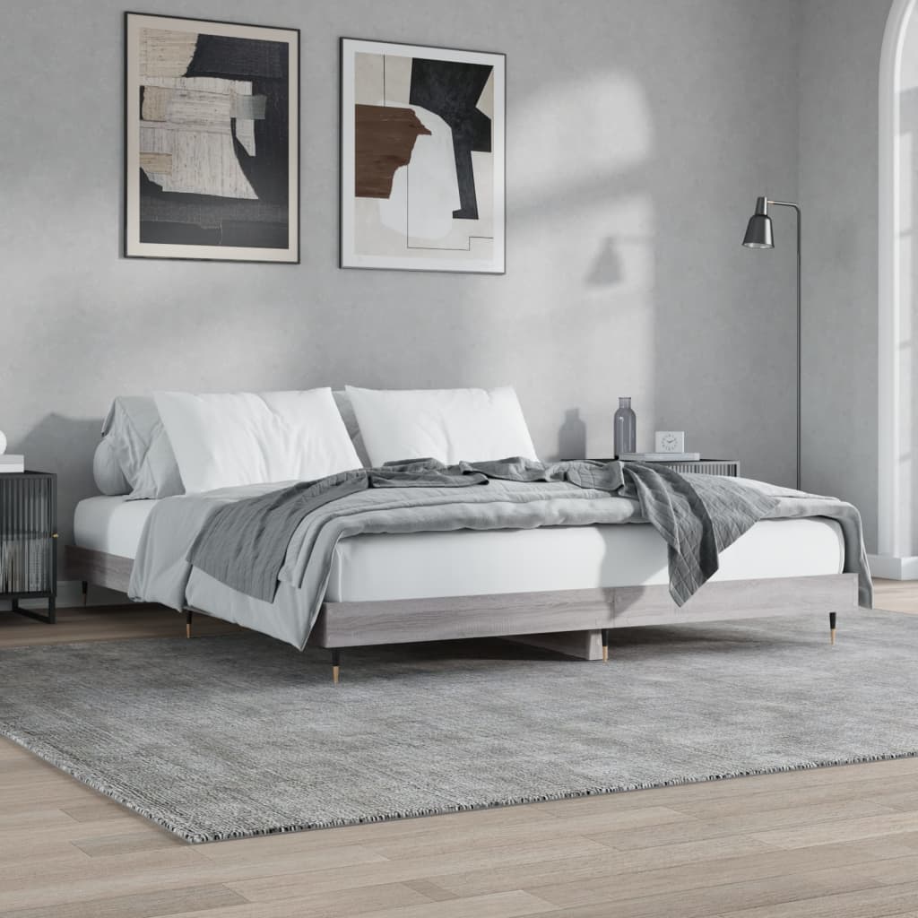 vidaXL Rám postele šedý sonoma 150 x 200 cm kompozitní dřevo
