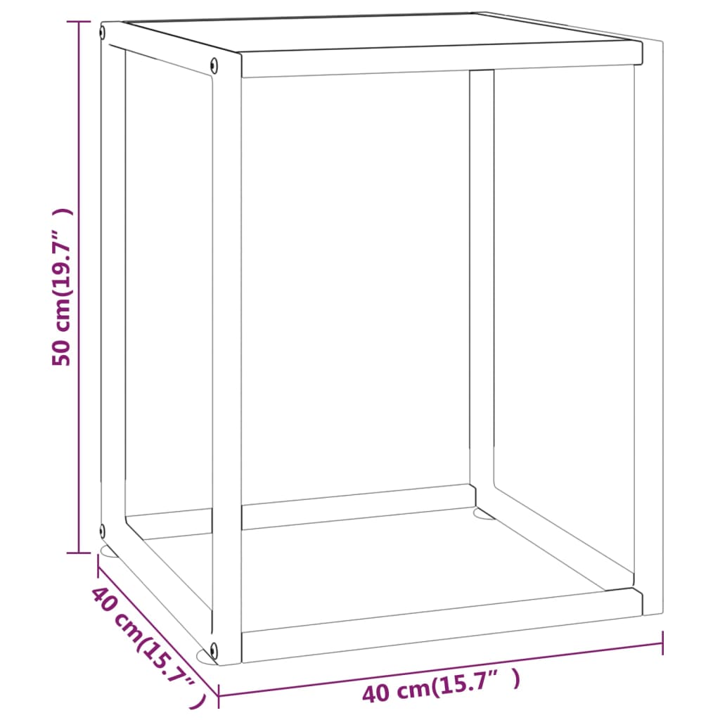 vidaXL Konferenční stolek černý s bílým mramorovým sklem 40x40x50 cm
