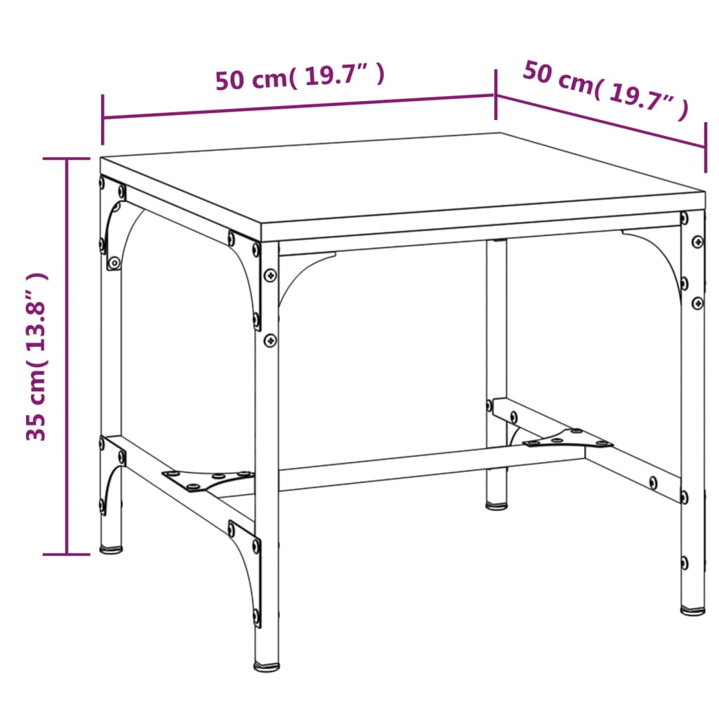 vidaXL Konferenční stolek hnědý dub 50x50x35 cm kompozitní dřevo