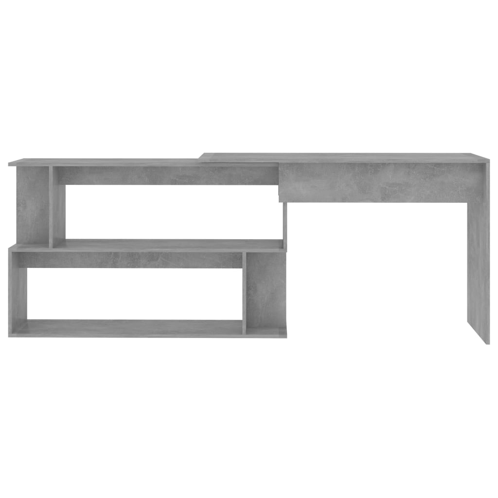 vidaXL Rohový psací stůl betonově šedý 200 x 50 x 76 cm dřevotříska