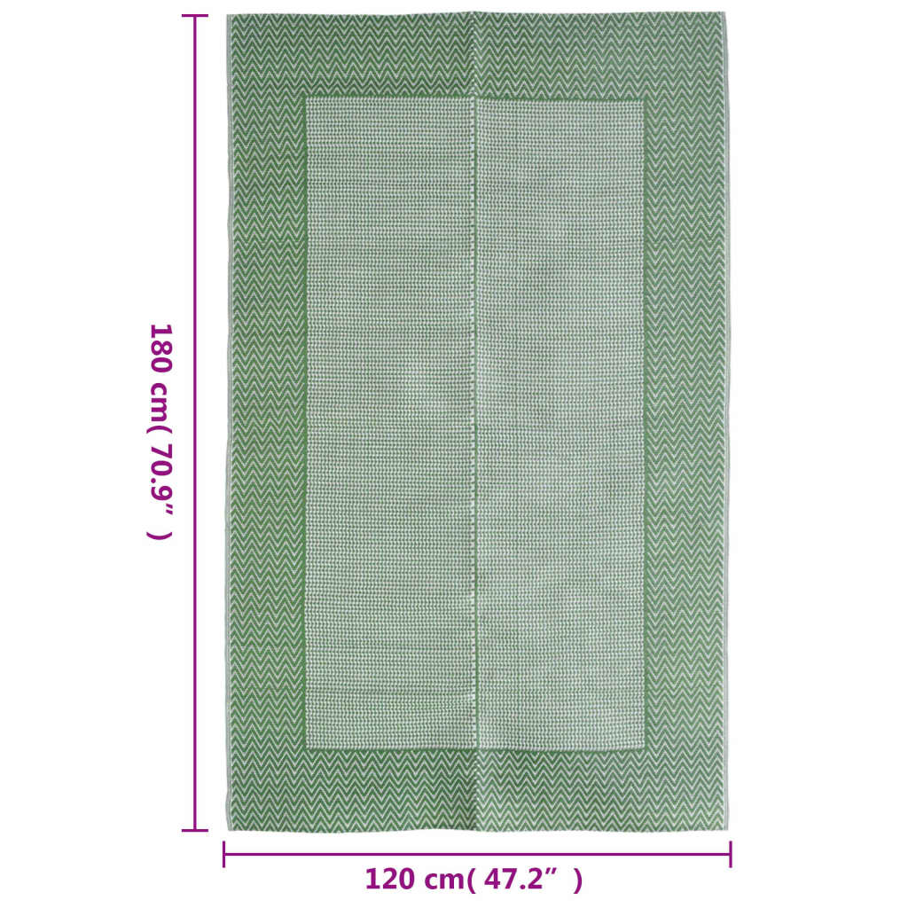 vidaXL Venkovní koberec zelený 120 x 180 cm PP