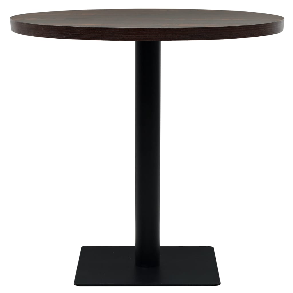 vidaXL Bistro stůl MDF a ocel kulatý 80 x 75 cm