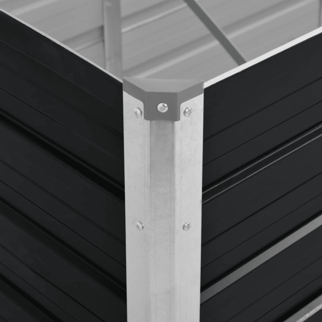 vidaXL Vyvýšený záhon antracitový 320 x 80 x 45 cm pozinkovaná ocel