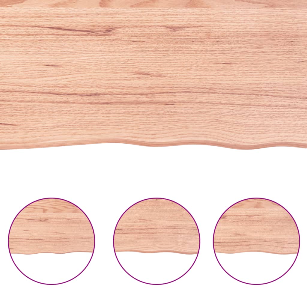 vidaXL Stolní deska hnědá 100x60x(2-6)cm ošetřený dřevo živá hrana