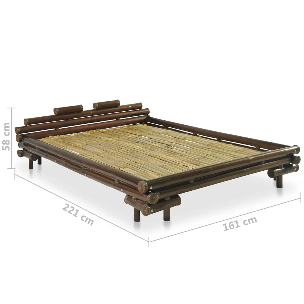 vidaXL Rám postele tmavě hnědý bambus 140 x 200 cm