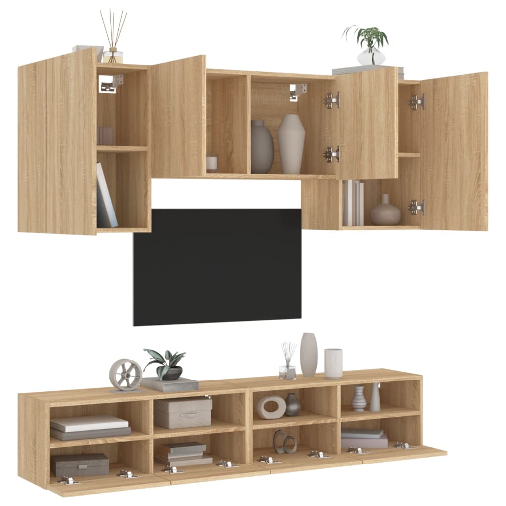vidaXL 5dílná obývací stěna dub sonoma kompozitní dřevo