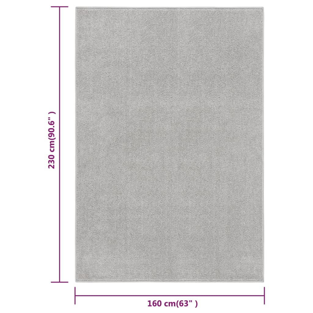 vidaXL Koberec s krátkým vlasem 160 x 230 cm světle šedý