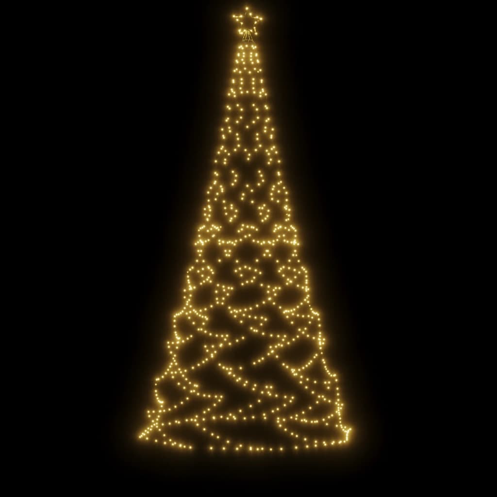 vidaXL Vánoční stromek s kovovým sloupkem 500 LED teplý bílý 3 m
