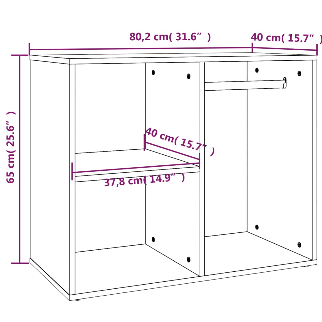 vidaXL Toaletní skříňka bílá 80 x 40 x 65 cm kompozitní dřevo