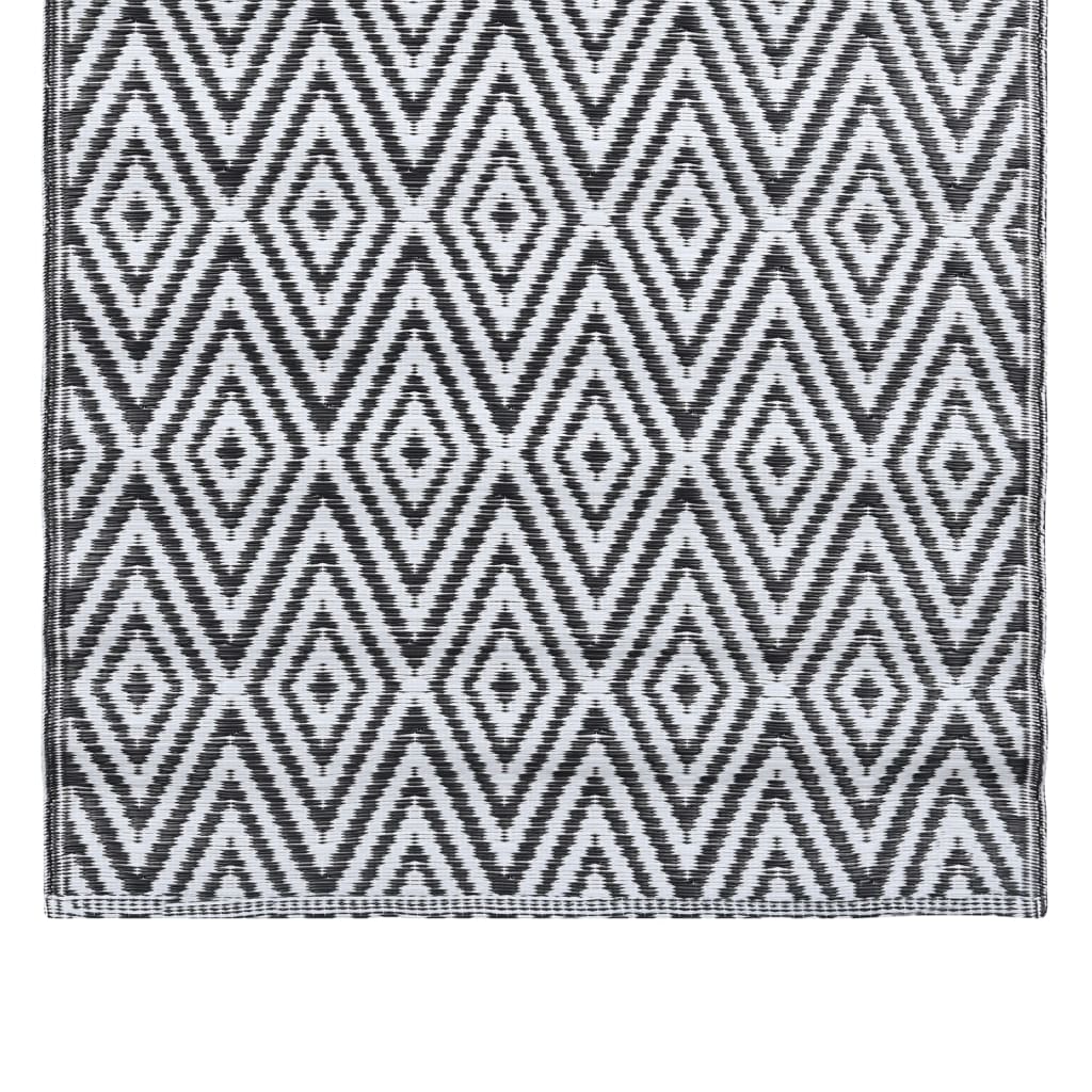 vidaXL Venkovní koberec bílý a černý 160 x 230 cm PP