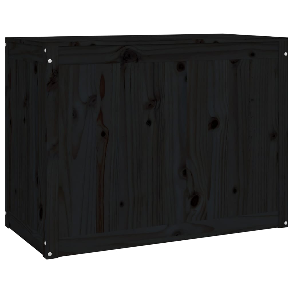 vidaXL Truhla na prádlo černá 88,5 x 44 x 66 cm masivní borové dřevo