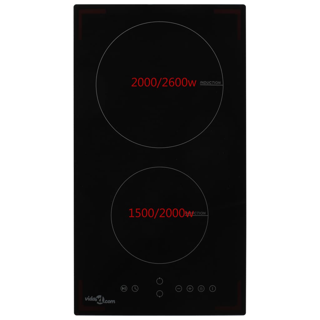vidaXL Indukční deska 2 varné zóny dotykové ovládání sklo 3 500 W
