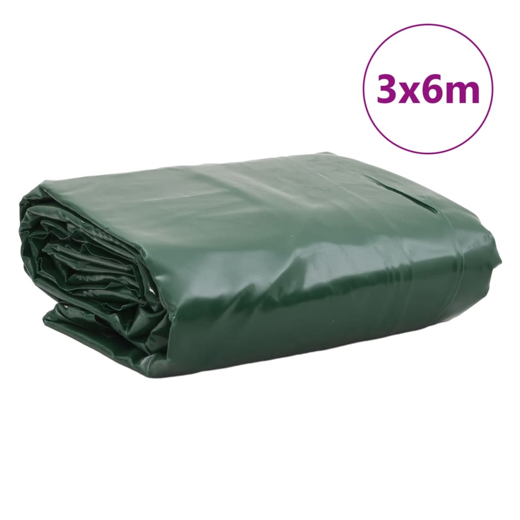 vidaXL Plachta zelená 3 x 6 m 650 g/m²
