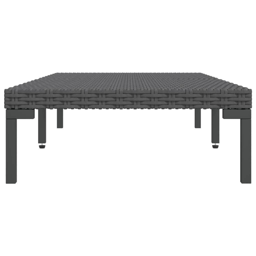 vidaXL Zahradní konferenční stolek šedý polokulatý polyratan