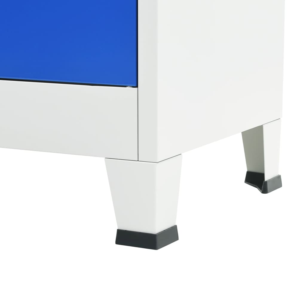 vidaXL Kancelářská skříň 90 x 40 x 180 cm šedo-modrá