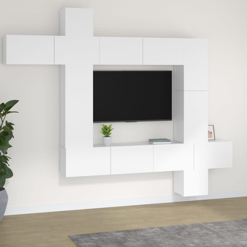 vidaXL 9dílný set TV skříněk bílý kompozitní dřevo