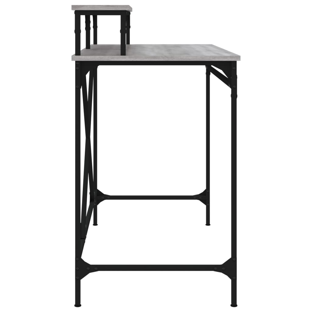 vidaXL Psací stůl šedý sonoma 100x50x90 cm kompozitní dřevo a železo