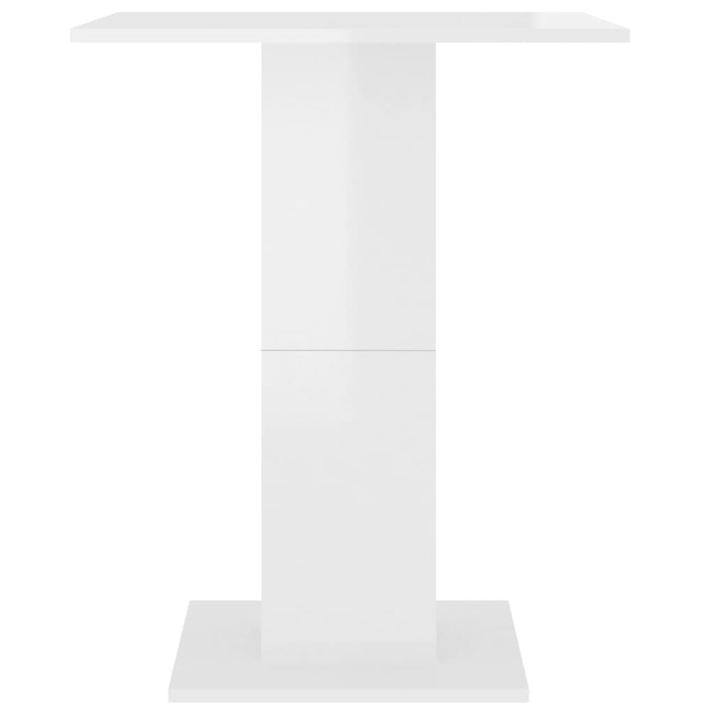 vidaXL Bistro stolek bílý s vysokým leskem 60 x 60 x 75 cm dřevotříska