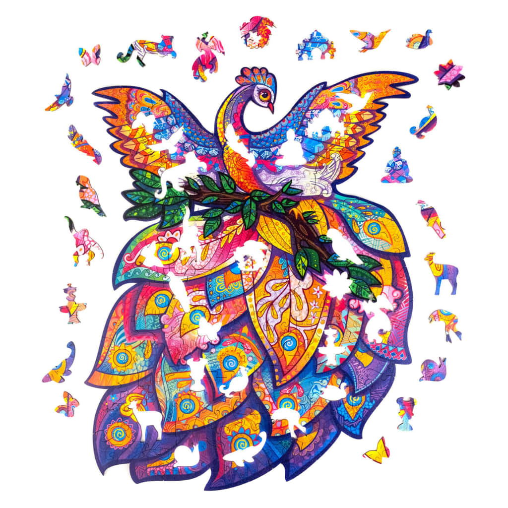 UNIDRAGON 198dílné dřevěné puzzle Fairy Bird střední 25 x 32 cm
