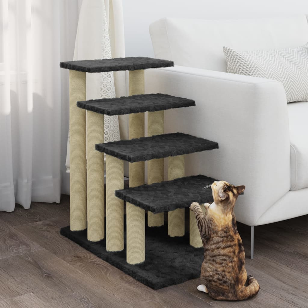 vidaXL Škrabadlo pro kočky se sisalovými sloupky tmavě šedé 63 cm
