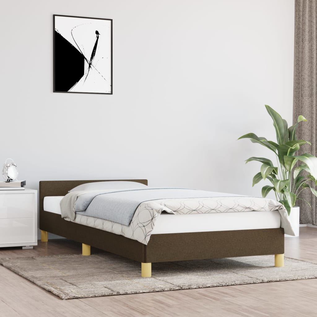 vidaXL Rám postele s čelem tmavě hnědý 80 x 200 cm textil