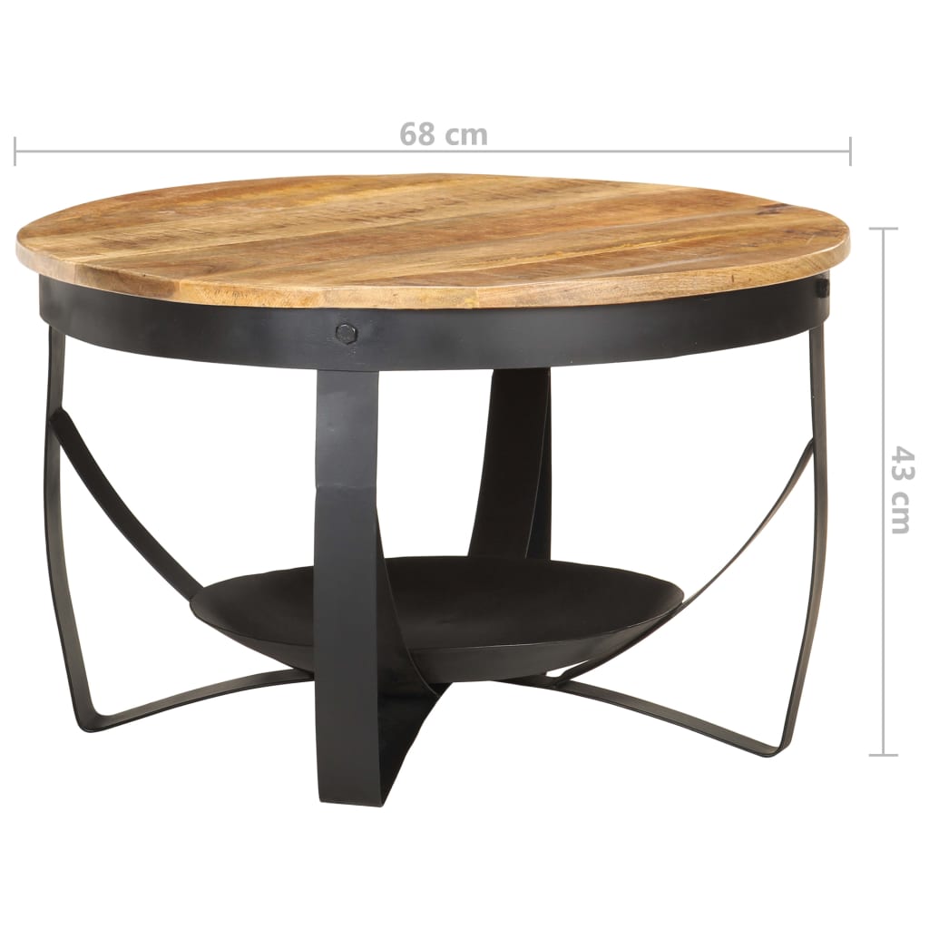 vidaXL Konferenční stolek Ø68 x 43 cm hrubé mangovníkové dřevo