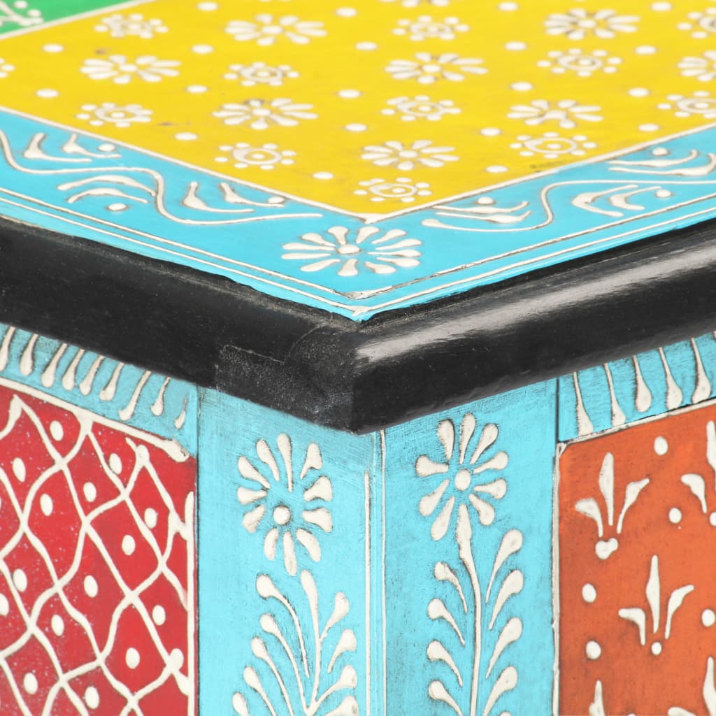 vidaXL Ručně malovaný konzolový stolek 80x35x75 cm masivní mangovník