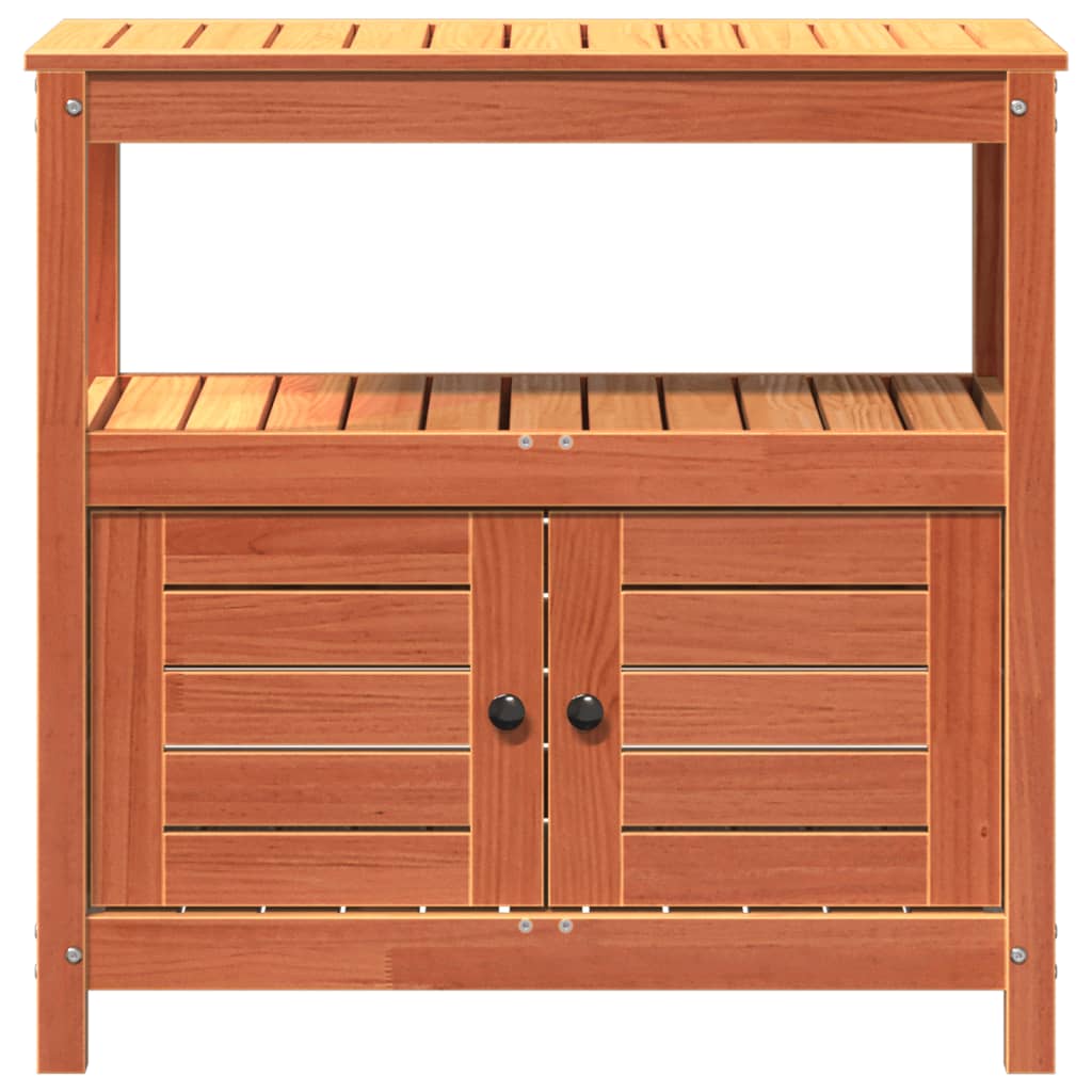vidaXL Přesazovací stůl s policemi hnědý 82,5x45x81 cm borové dřevo