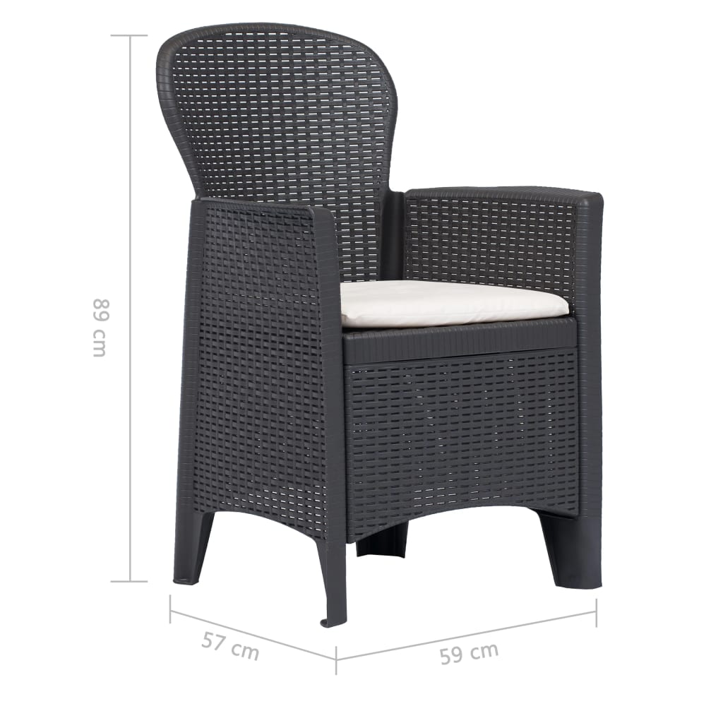 vidaXL Zahradní židle 2 ks + podušky hnědé plastové ratanový vzhled