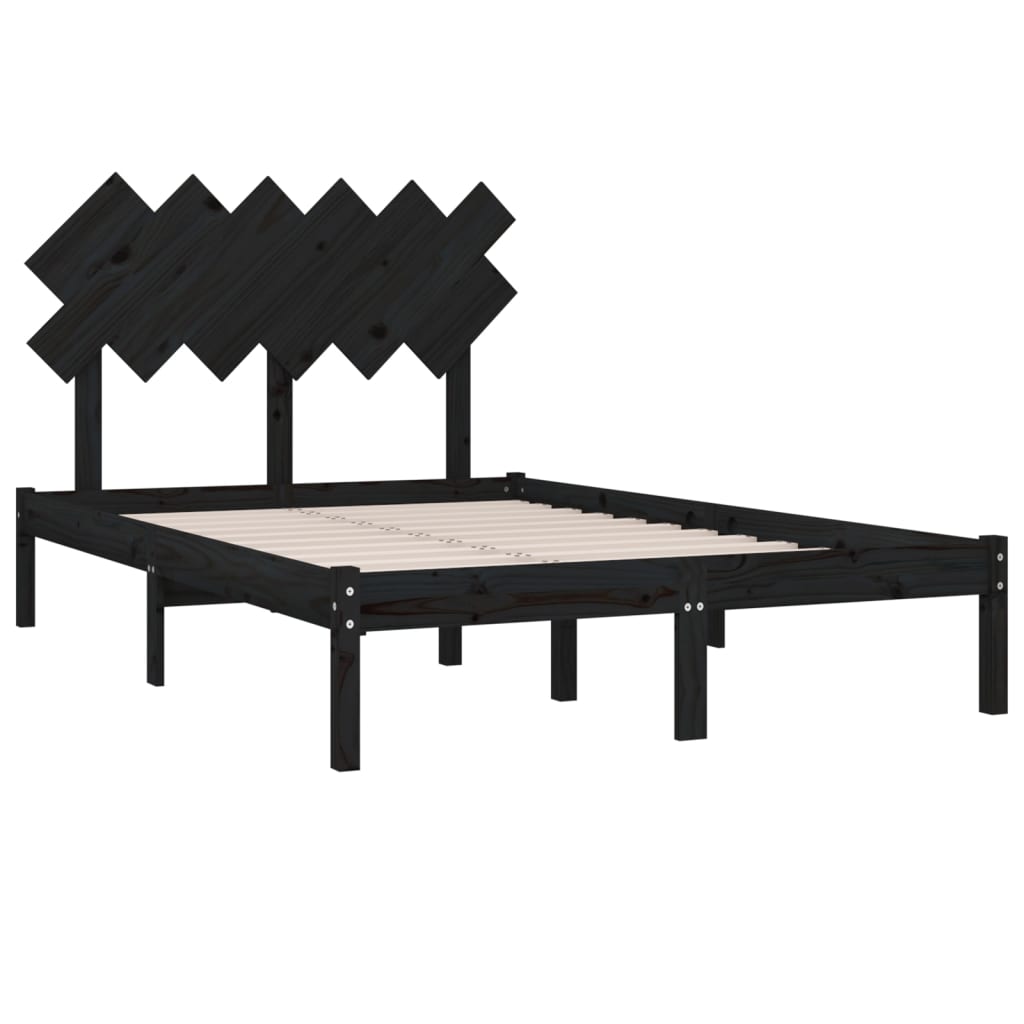 vidaXL Rám postele černý 120 x 200 cm masivní dřevo