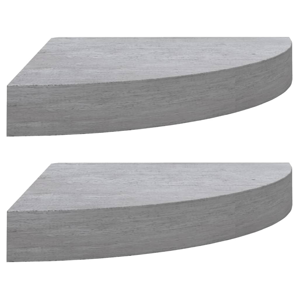 vidaXL Nástěnné rohové police 2 ks betonově šedé 25 x 25 x 3,8 cm MDF