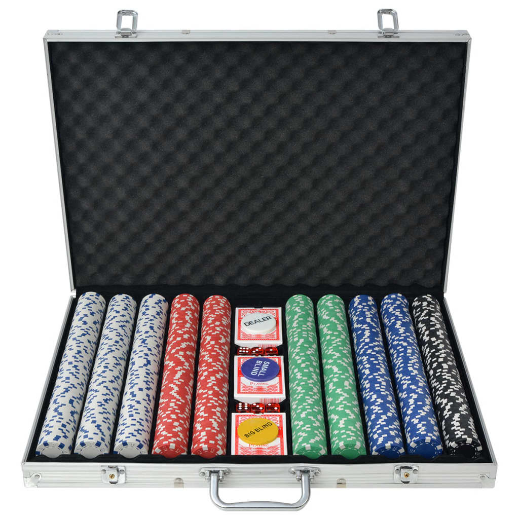 vidaXL Poker set s 1000 žetony hliník