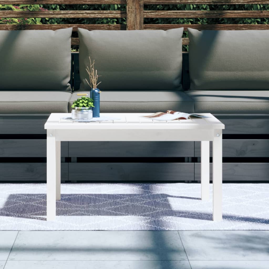 vidaXL Zahradní stůl bílý 82,5 x 50,5 x 45 cm masivní borové dřevo