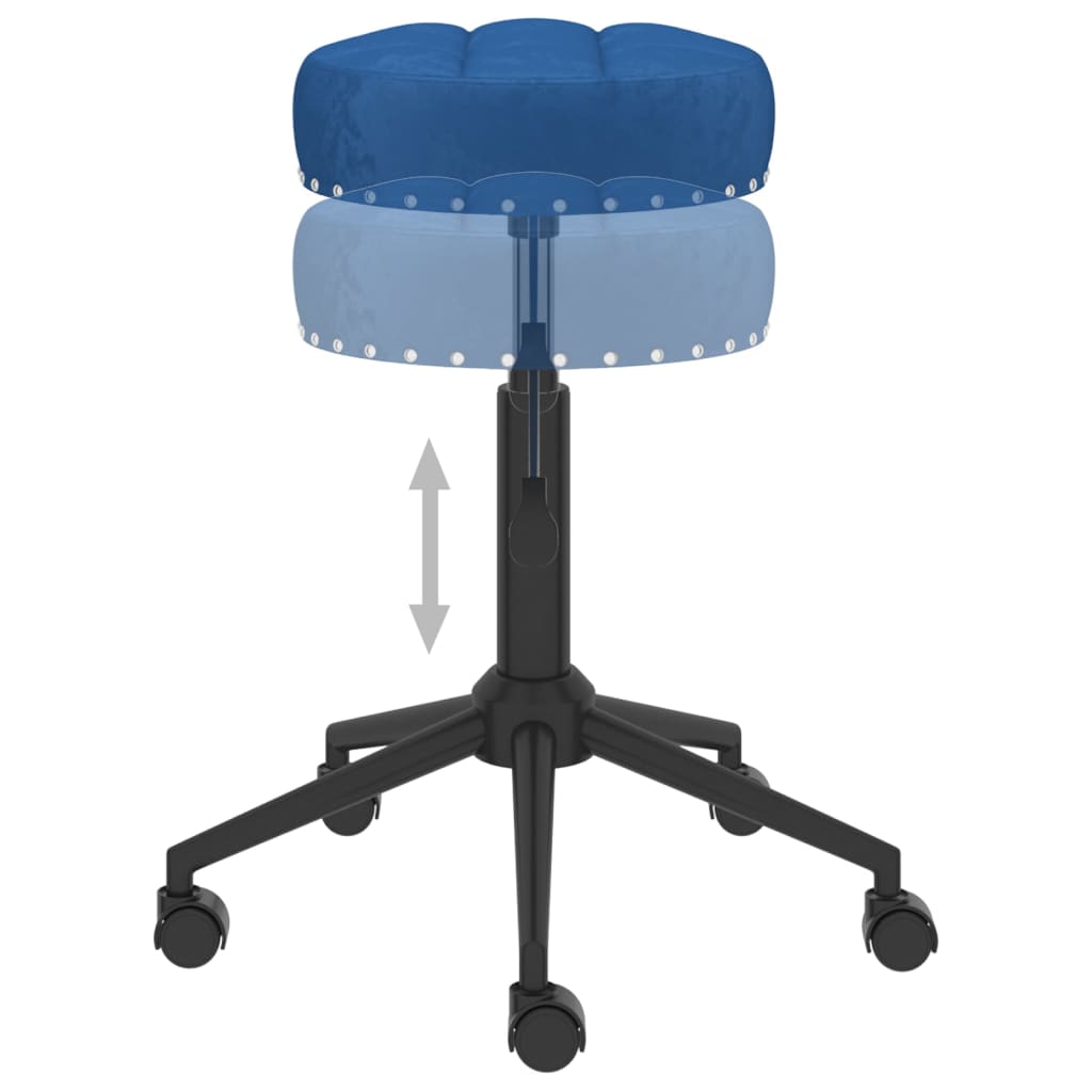 vidaXL Otočná masážní stolička modrá samet