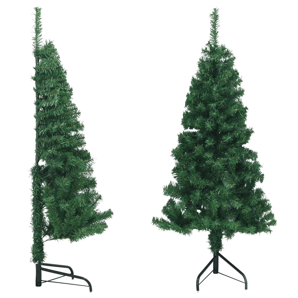 vidaXL Rohový umělý vánoční stromek zelený 150 cm PVC