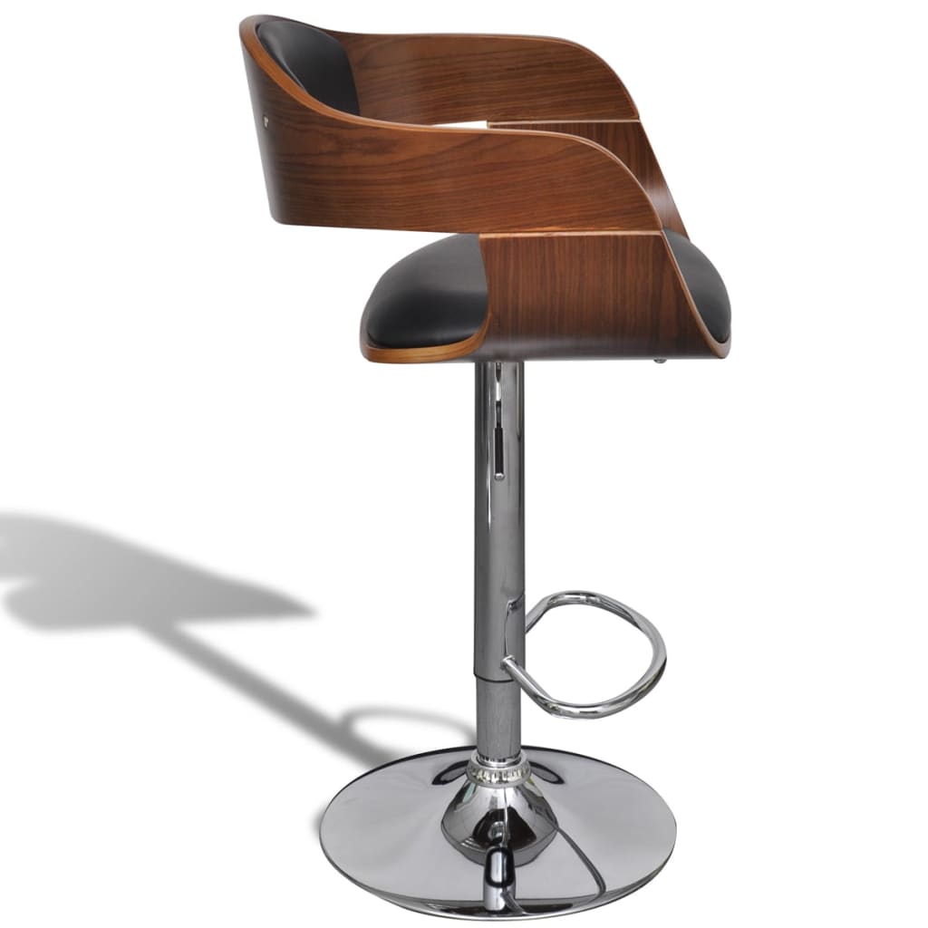 vidaXL Barové stoličky 2 ks černé ohýbané dřevo a umělá kůže