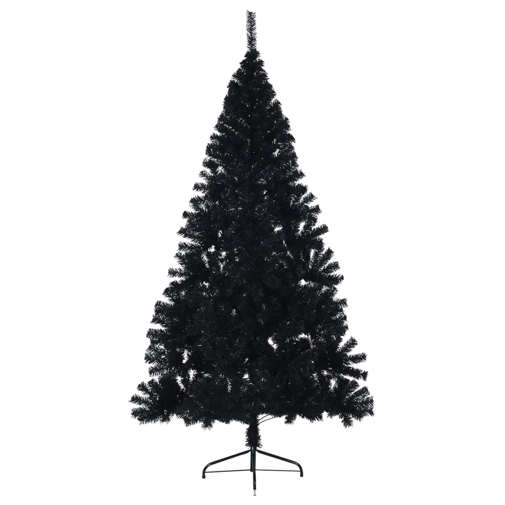vidaXL Umělý poloviční vánoční stromek se stojanem černý 180 cm PVC