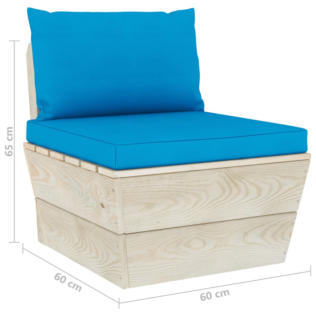 vidaXL 9dílná zahradní sedací souprava z palet + podušky smrkové dřevo
